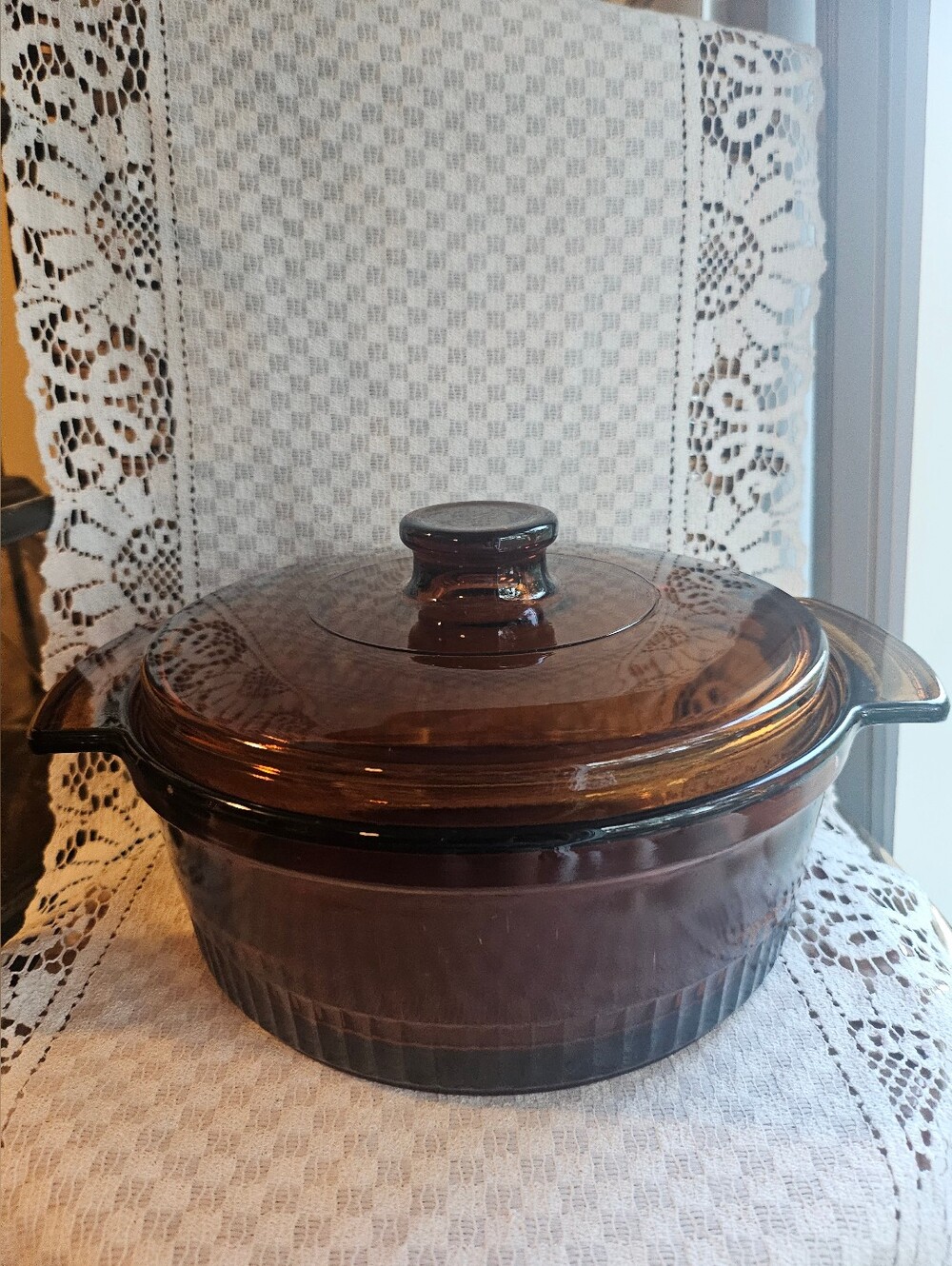 Anchor Hocking 2QT Amber Dish